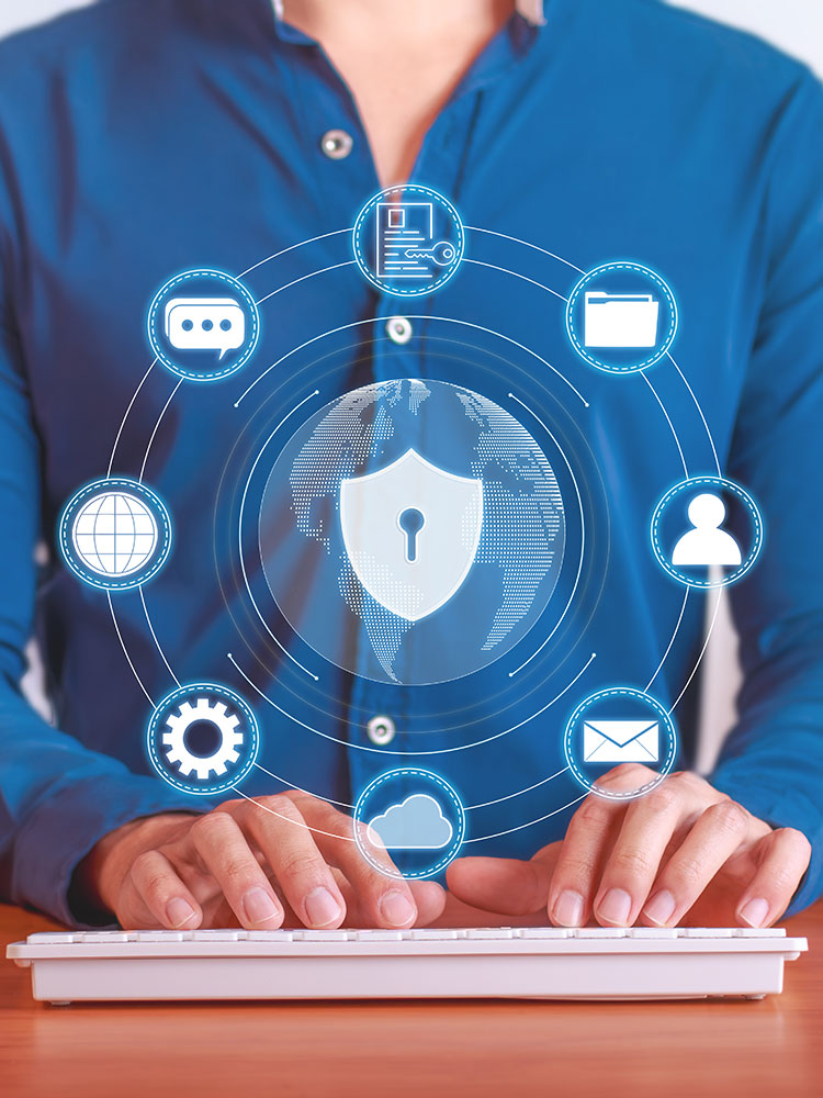 a person typing on a keyboard